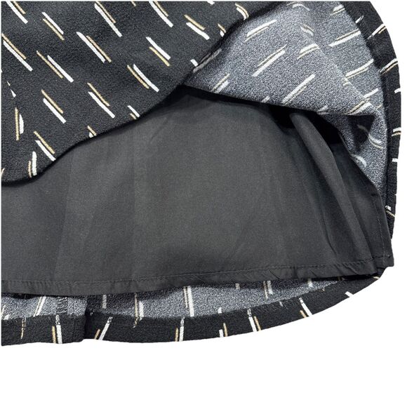 Ann Taylor Factory Women’s Size 6 A Line Skirt Geometric line Print Black Tan - Picture 6 of 9
